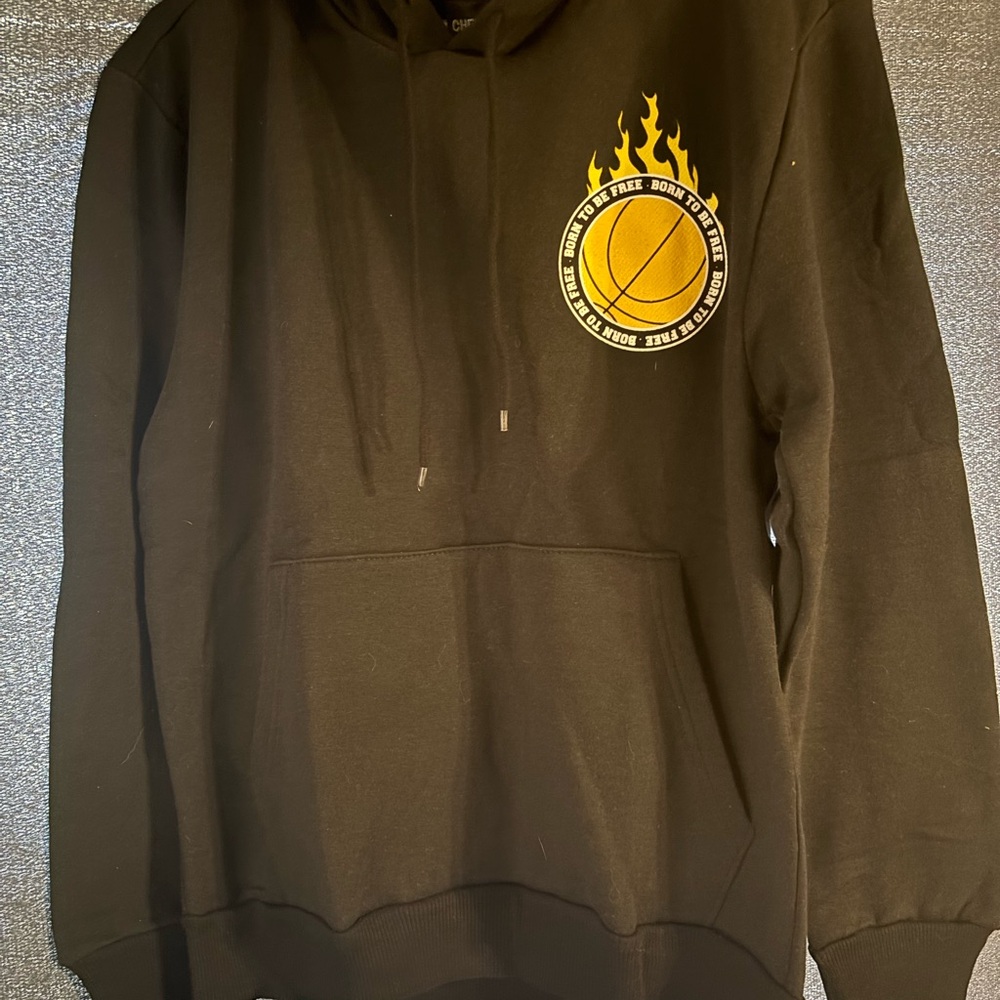 Chemistry Black Hoodie with Flame Basketball Design